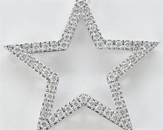 18K Gold Star Diamond Pendant and 14K Chain