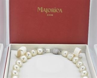 Majorica Sterling Silver and Pearl Beaded Necklace