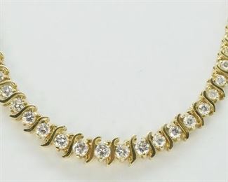 14K Gold and Diamond Necklace, 5 CTTW