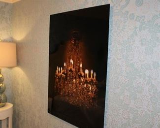 Large chandelier painting on glass $175 