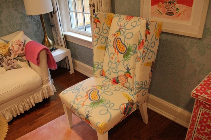 Fruit of the Loops chair-covered custom-made chair by Clarence House $650