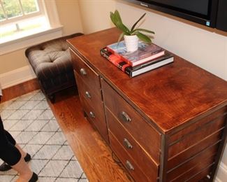 Restoration Hardware chest of drawers, as is. It can use a little touch up with a touch up marker in certain areas, but no scratches. $250