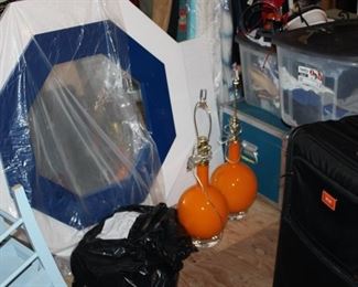 Blue & white mirror by Bungalow 5 $475. This is brand new. Previous error in the price (typo) Very sorry.