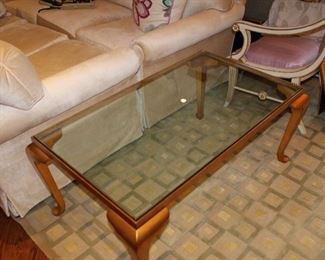 French glass and brass table $275
