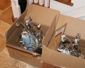 Twin petite chandeliers $150 each