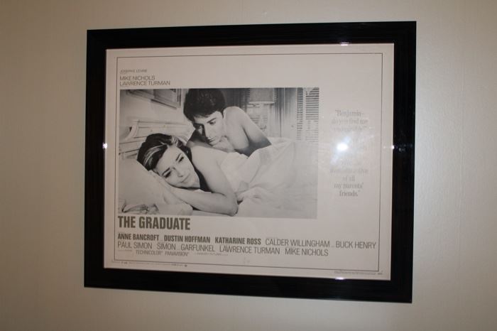 "The Graduate" poster for movie ads beautifully framed, $250