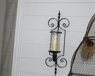 Pair of outdoor wall candle sconces $75