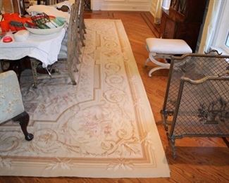 Aubussson area carpet, French $1,200 with pad