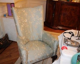 One of two silk upholstered chairs. $450 EACH