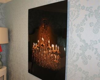 Chandelier on glass $150