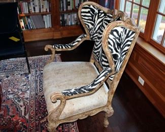 Leather and fabric upholstered chair $2,000