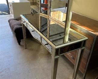 Lillian August Mirrored Vanity Console with removable Mirror. $850