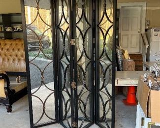$1,500 Iron and glass 4 panel screen