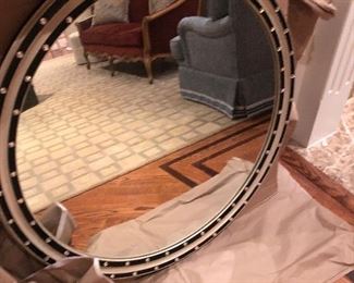 One of two gorgeous round mirrors with inlaid crystals. $850 each