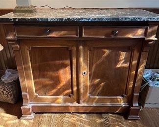 Beautiful Marble Top solid wood chest.