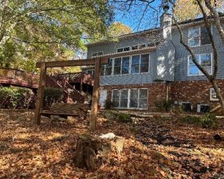 Back side of this lovely home.  Look at all of the windows!  It overlooks the Yellow River!