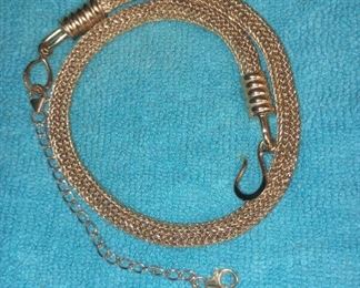 https://www.agesagoestatesales.com RAB3109 VINTAGE STERLING SILVER GOLD PLATED 16 INCH NECKLACE CHAIN EXTENTION