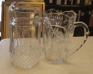 https://www.agesagoestatesales.com ZK5006 VINTAGE LOT OF TWO CRYSTAL GLASS PITCHERS