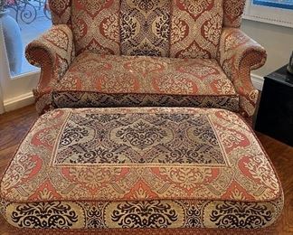 Chair and 1/2 w/ Matching Ottoman Custom Upholstery