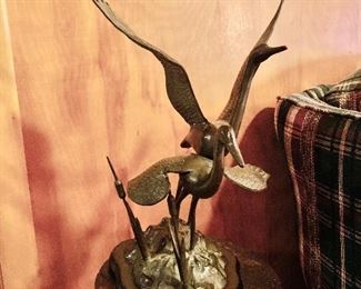 Hill Harris ducks in flight sculpture