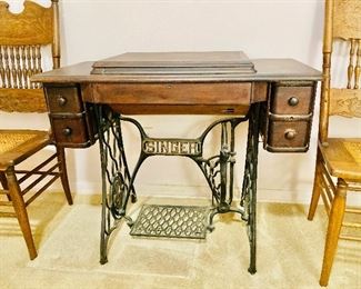 Antique treadle sewing machine