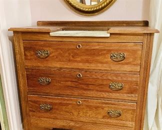 Antique marble top chest