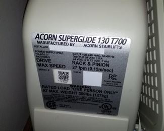 Acorn superglide 130T700 stairlift, new