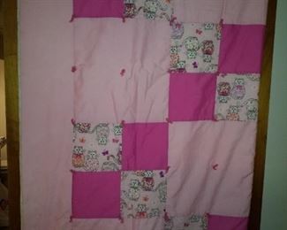 Kitty cat pink quilt