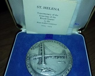 1962 Golden gate bridge very heavy pewter piece, 25th anniversary 