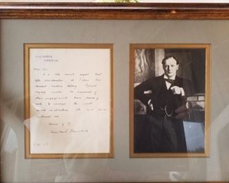 Winston Churchill, while staying at a villa on the water, on the coast of France, he wrote his sister a letter on the hotel stationary stating he regrets not being able to attend. April 12, 1903