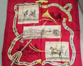 Hermes-Paris silk scarf,  A Cor & a cri.... 35" x 35"