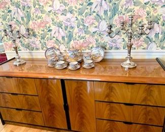 silverplated sheffield 5 light candelabras set of two