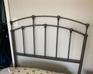 (8) $100  Twin Bed - Complete -  Headboard 38w 50h plus metal frame, mattress and boxspring.  