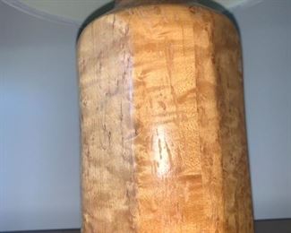 (10) $150/pair - Birdseye Maple and Walnut  Table Lamps, Signed Bob Crook 1989 