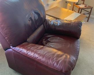 (5) $300  Italsofa Leather Rocker Recliner   38w 35d 39h seat dimensions 19w 22d.  Smoke and pet free home.