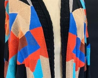 Nic +Zoe cotton Blend Geometric Knit Cardigan
