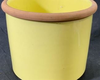 Vintage Yellow Ceramic Pottery Vessel
