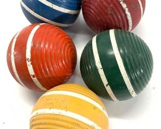 Lot 5 Assorted Croquet Balls
