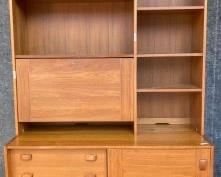 Mid Century Modern Danish Modern 2 Piece Stepback Cabinet Domino Mobler