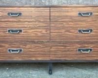 Vintage MCM Laminate Long Dresser Campaign Style