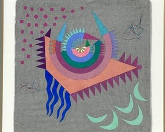 Rick Tunkel Mixed Media Paper Craft Artwork. Pencil Signed by Artist