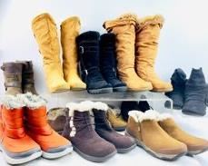 Large Assorted Winter Boots And Indoor-Outdoor Sleepers Lot Of 11 Pairs Some Brands Include: BareTraps; Covington; Clarks; BZees;