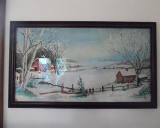 Impressive winter scene painting