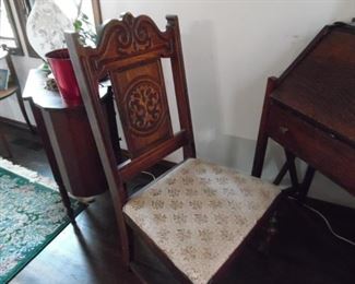 Hand carved antique wooden chair