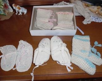 Authentic vintage crocheted booties