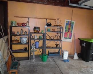 Shelfs are also for sale, lots of McCoy pottery for sale too