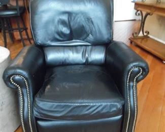 Oversized, leather recliner, with accent studs