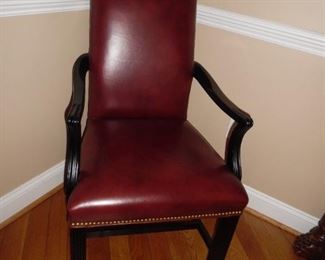 Beautiful red leather accent chair