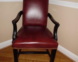 Red leather occasional chair
