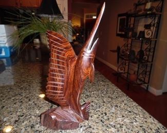 Hand carved, oil rubbed swordfish